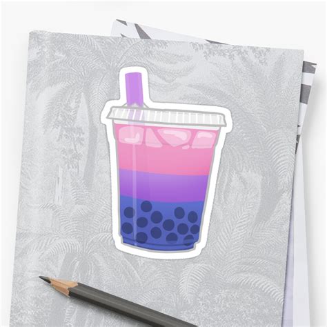 Pride Boba Tea Bisexual Sticker By Piratical Redbubble