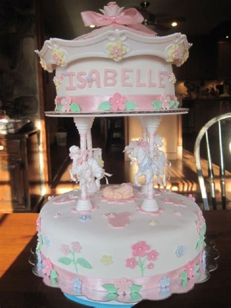 Baby shower paper plates and napkins from classic to modern designs. Carousel Baby Shower Cake - CakeCentral.com