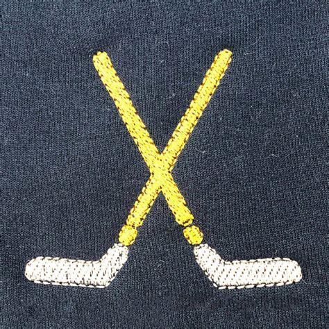 Crossed Hockey Sticks Embroidery Design