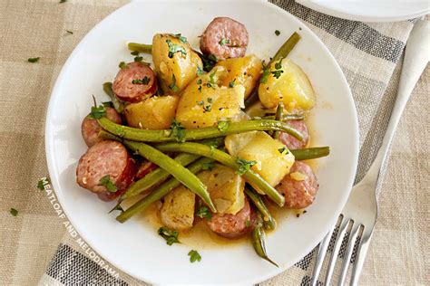 I can make southern style smothered green beans right in my pressure cooker so, here we go. Instant Pot Kielbasa Potatoes and Green Beans - Meatloaf ...