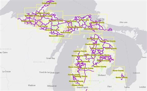 Michigan Snowmobile Trail Map Map Of The Usa With State Names