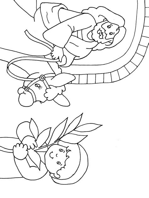 Jesus Palmsunday Bible Coloring Pages coloring page & book for kids.