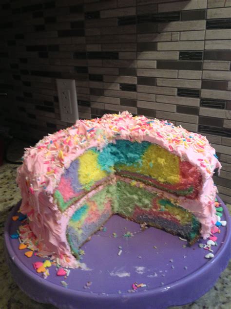 Rainbow Marble Cake First Birthday Cakes Marble Cake Cake