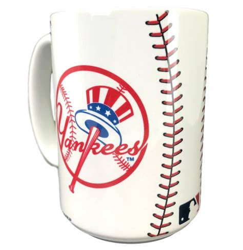 New York Yankees Coffee Mug 15oz Seam Mlb Tea Cup Ceramic Baseball Mlb