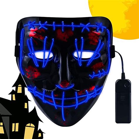 Buy Halloween Costume Led Purge Mask Cosplayscary Face Cool Mask