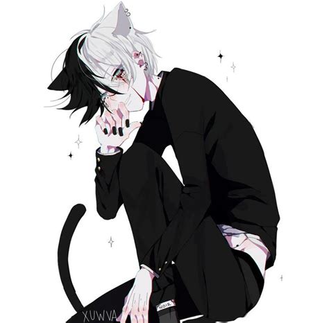 Pin By Katsuki Bakugou On ♡ Animeart Anime Cat Boy Anime Cat Dark