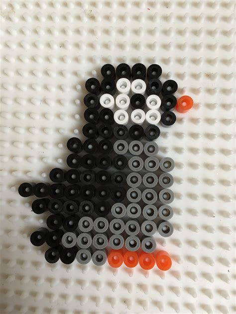 Hama Bead Penguin | Perler bead art, Bead art, Perler beads