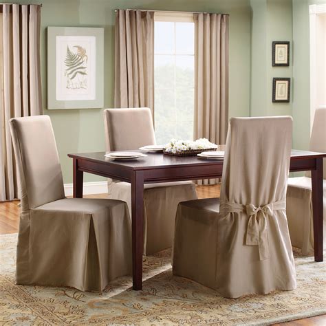 10 best dining chair slipcovers of june 2021. Sure Fit Cotton Duck Full Length Dining Room Chair ...