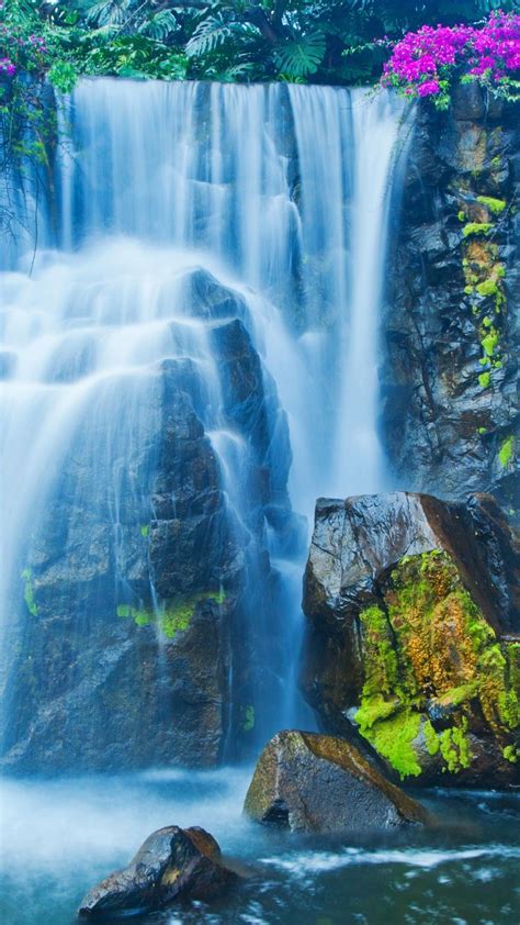 Beautiful Waterfall Hd Wallpaper Android In 2020 Scenic Waterfall