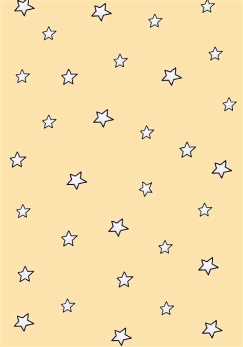 Minimalist Stars Wallpaper With Pastel Yellow Background Aesthetics