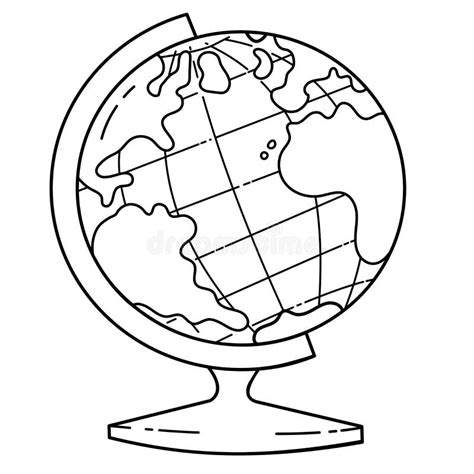 Coloring Page Outline Of Cartoon School Globe Geography And Travel