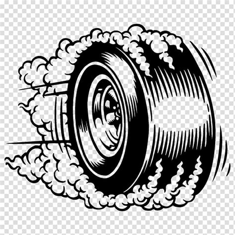 Vehicle Tire Emitting Smoke Illustration Burnout Tire Car Burn