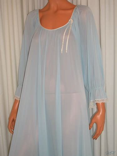Miss Elaine Sheer Blue Antron Nylon Nightgown Close Up Fro Flickr