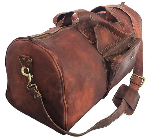 24 Inch Rustic Goat Real Best Leather Duffle Bag Large Bag Luggage