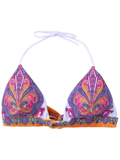 Multicolor Halter Tribal Print Bikini Set Sheinsheinside