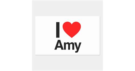 I Love Amy Rectangular Sticker Zazzle