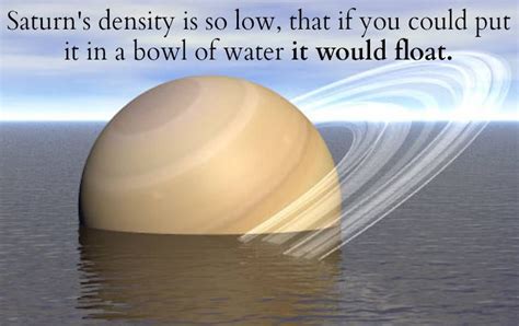 Saturn Floats Actually It Would Probably Dissolve But The Idea Is
