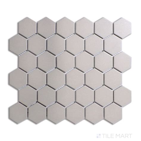Solids 2x2 Hexagon Porcelain Mosaic 12x12 Gray Matte Tilemart