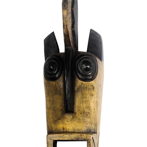 Unique Rustic African Sese Wood Mask From Ghana Square Mouth Novica