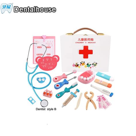Dentalhouse Baby Toys Doctor Set Play House Wooden Toy Simulation