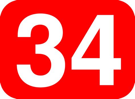 Number 34 Rounded · Free Vector Graphic On Pixabay