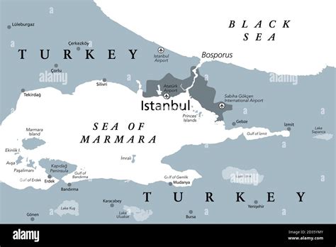 The Bosporus Or Bosphorus Political Map The Strait Of Istanbul A