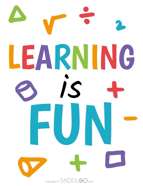 Learning Is Fun Free Classroom Poster Skoolgo