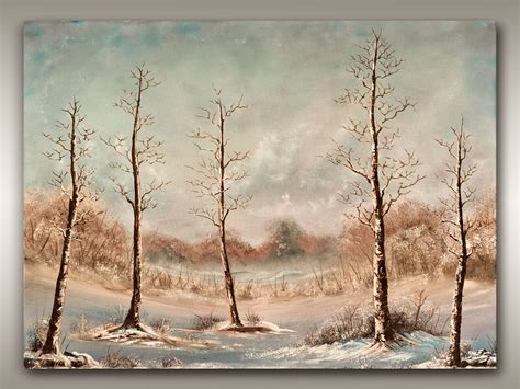 Canada Winter Landscape Oil Painting On Canvas 18x24 Vancouver Island