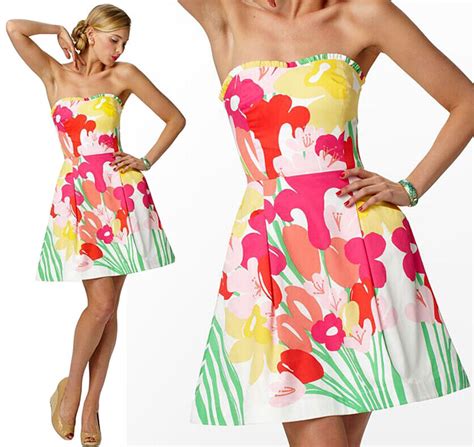 Pre Owned Lilly Pulitzer Blossom Lavish Lillys Place Floral Strapless