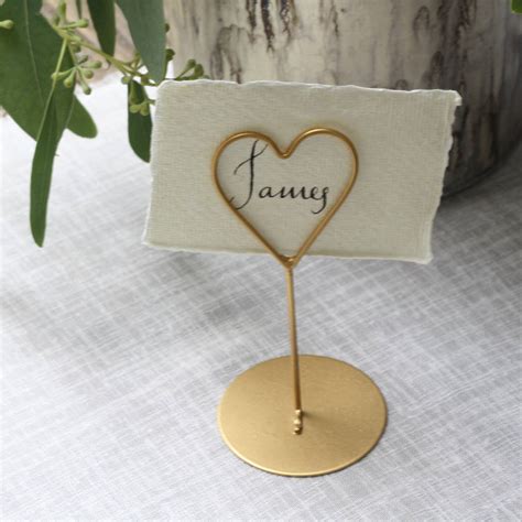 Set Of Eight Heart Name Place Holders White Gold By The Wedding Of My