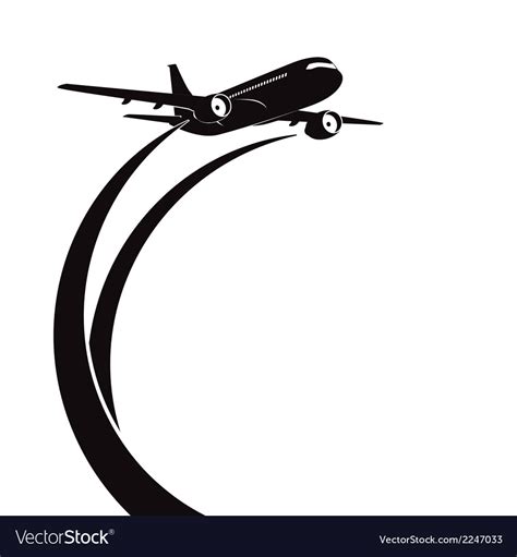 Airplane Silhouette On White Background Royalty Free Vector