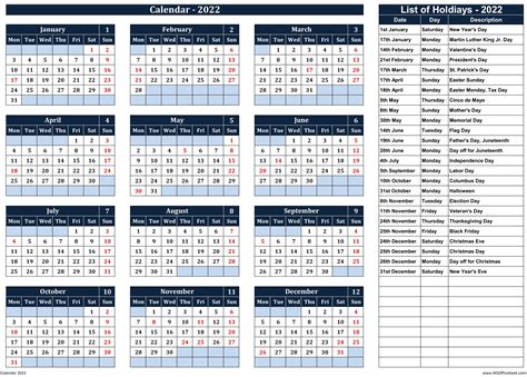 2022 Uae Annual Calendar With Holidays Free Printable Templates 2022