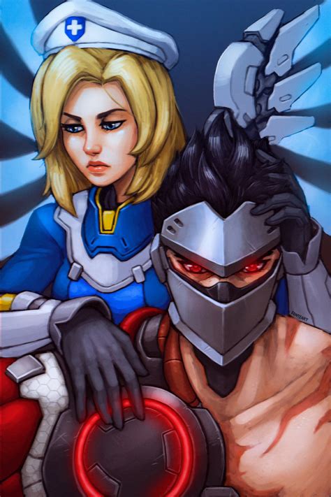 Overwatch Uprising Mercy And Genji By Fonteart On Deviantart