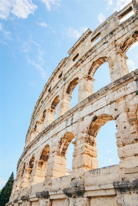View Of Coliseum In Pula Croatia Stock Photo Image Of Antique Wall