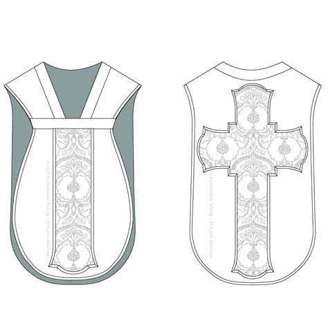Roman Chasuble Patterns W V Neck Trim Vestment And Chasuble Patterns