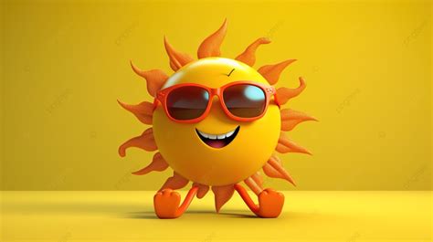 Playful 3d Sun Character Background Smiling Sun Sun Cartoon Cute Sun