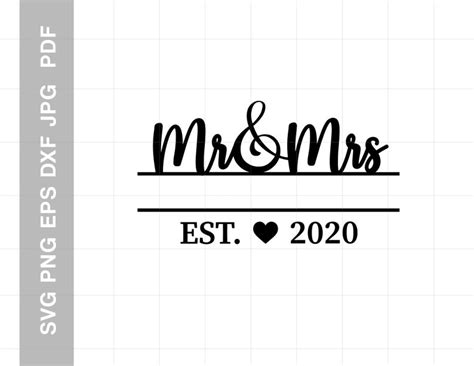 Mr And Mrs Svg Split Monogram Monogram Svg Wedding Svg Etsy