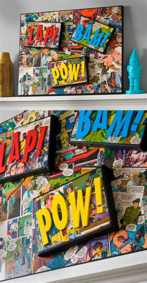 Comic Book Craft Diy Superhero Canvas Comic Book Crafts