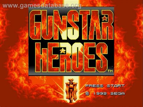 Gunstar Heroes Sega Genesis Artwork Title Screen