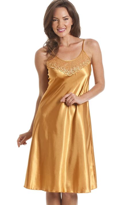 Luxury Satin Gold Wrap And Chemise Set Chemise Set Women Nightwear