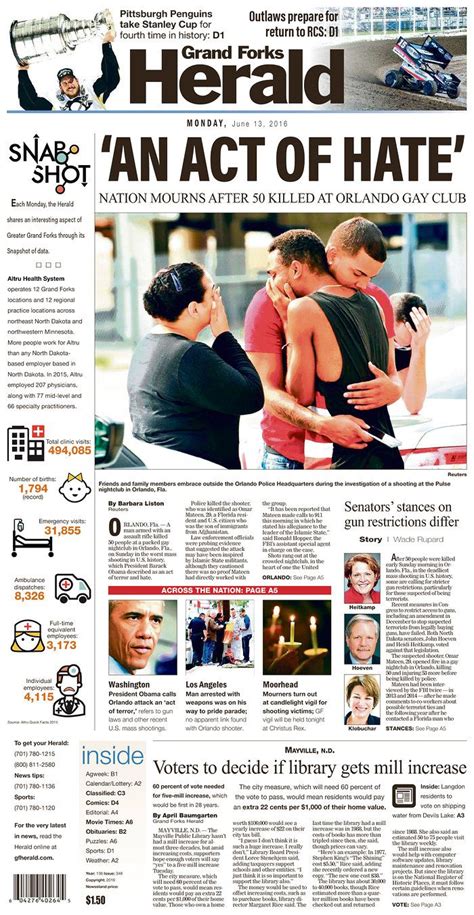 Grand Forks Herald Today S Front Pages Newseum Newseum Freedom Forum Herald