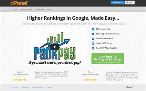Integrates Rankpay Cpanel Plugin To Offer Customers