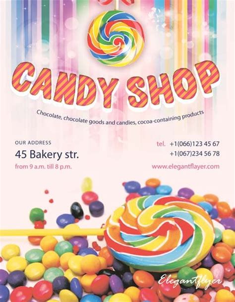 Candy Shop Free Flyer Template Download For Photoshop