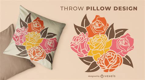 descarga vector de rosas en diferentes colores diseño de almohada