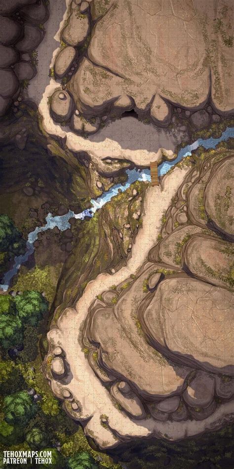 Mountain Passage 25x50 Battlemaps In 2021 Fantasy World Map Dnd