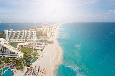 Cancun Aerial View Zona Hotelera Cancun Beach Panorama Top View
