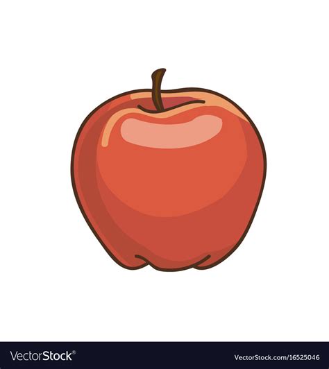 Red Apple Cartoon Drawing Fresh Fruit Royalty Free Vector