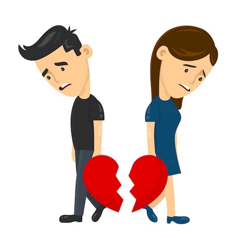 Premium Vector Heartbroken Sad Young Man Guy And Woman Girl Couple