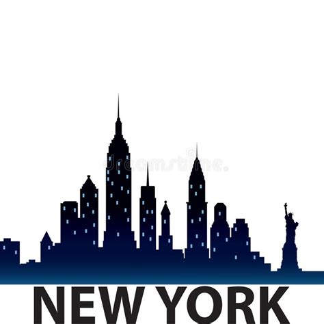 New York City Skyline Silhouette Vector Illustration Decorative Design