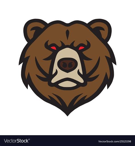 Bear Logo Mascot Icon Template Royalty Free Vector Image